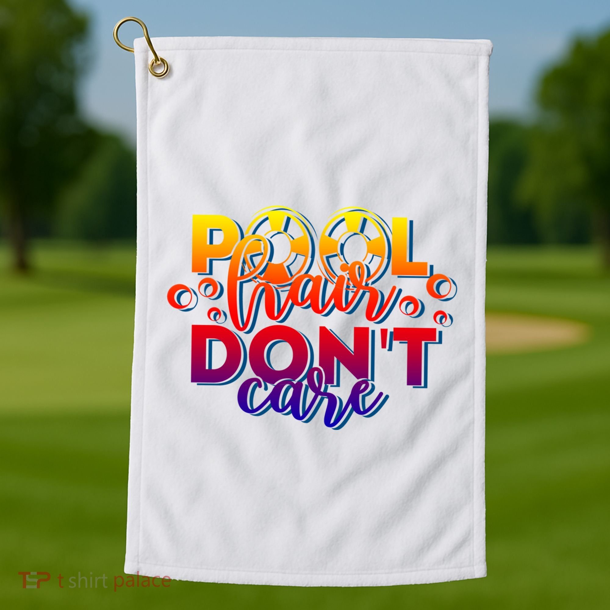 Pool Hair Dont Care Funny Pool Party Gift Golf Towel
