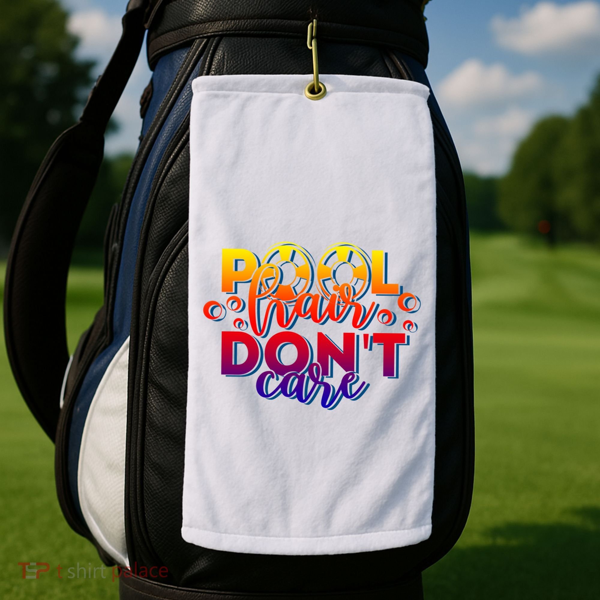 Pool Hair Dont Care Funny Pool Party Gift Golf Towel