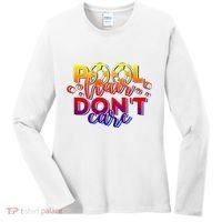 Pool Hair Dont Care Funny Pool Party Gift Women's Long Sleeve Shirt thumb 0