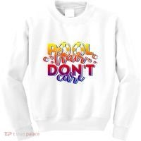 Pool Hair Dont Care Funny Pool Party Gift Kids Sweatshirt thumb 0