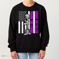 Purple Heart Day Military Honor The Fallen Thank The Living Gift Women's Sweatshirt thumb 0