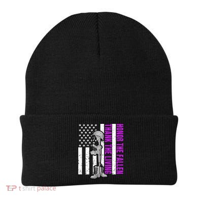 Purple Heart Day Military Honor The Fallen Thank The Living Gift Beanie