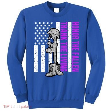 Purple Heart Day Military Honor The Fallen Thank The Living Gift Sweatshirt