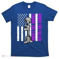 Purple Heart Day Military Honor The Fallen Thank The Living Gift T-Shirt thumb 0