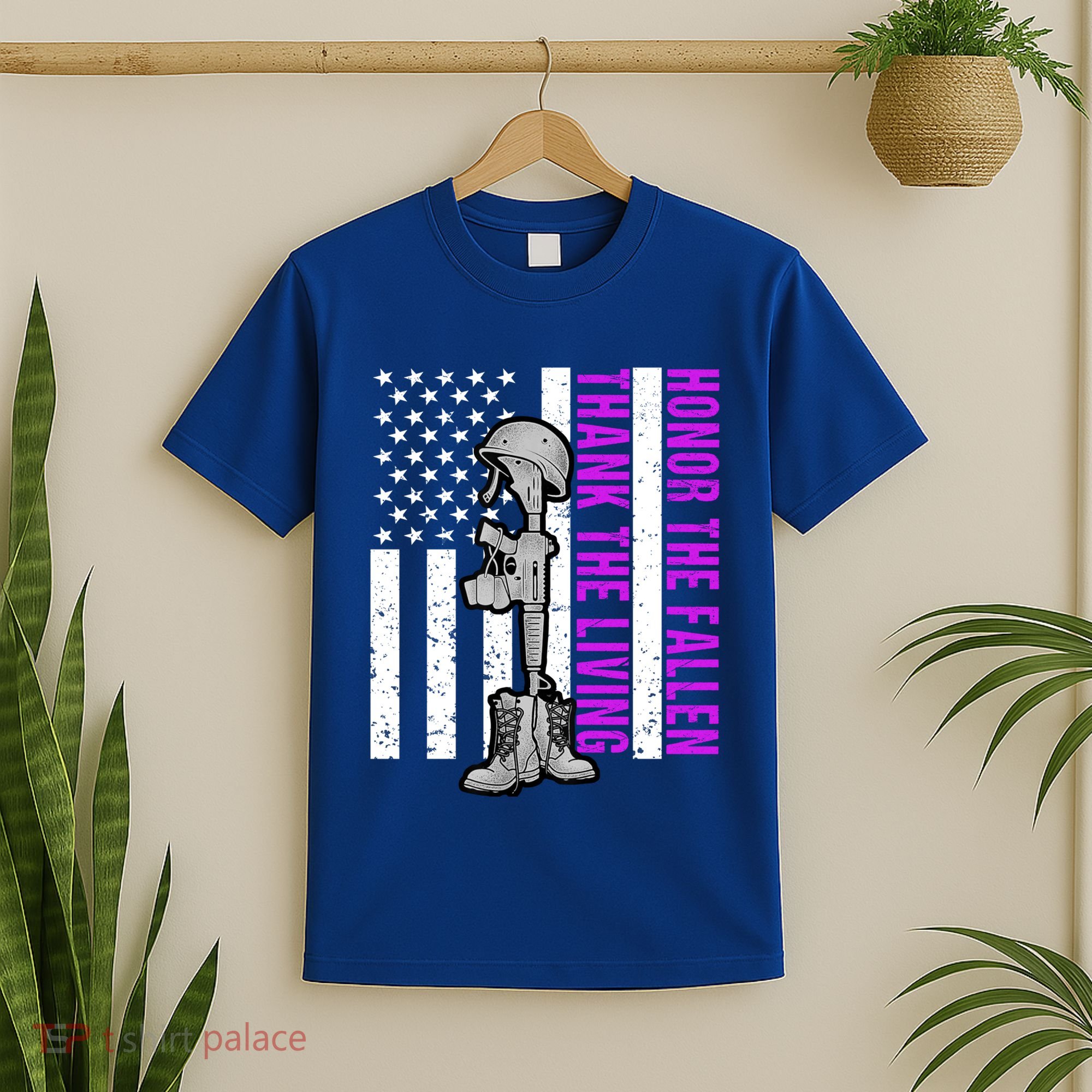 Purple Heart Day Military Honor The Fallen Thank The Living Gift T-Shirt