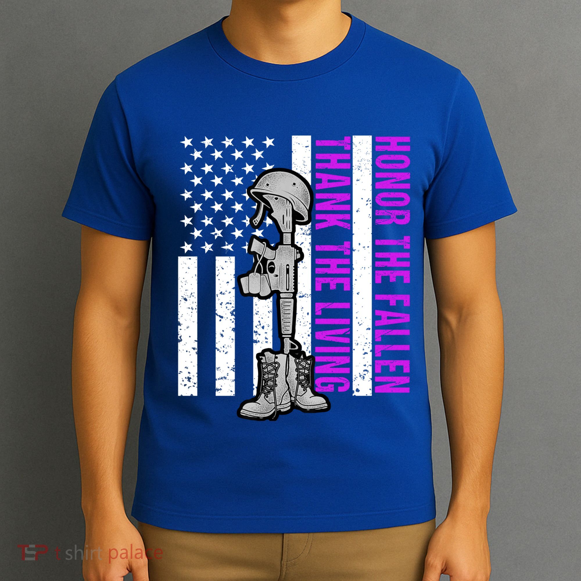 Purple Heart Day Military Honor The Fallen Thank The Living Gift T-Shirt