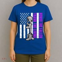 Purple Heart Day Military Honor The Fallen Thank The Living Gift T-Shirt thumb 4