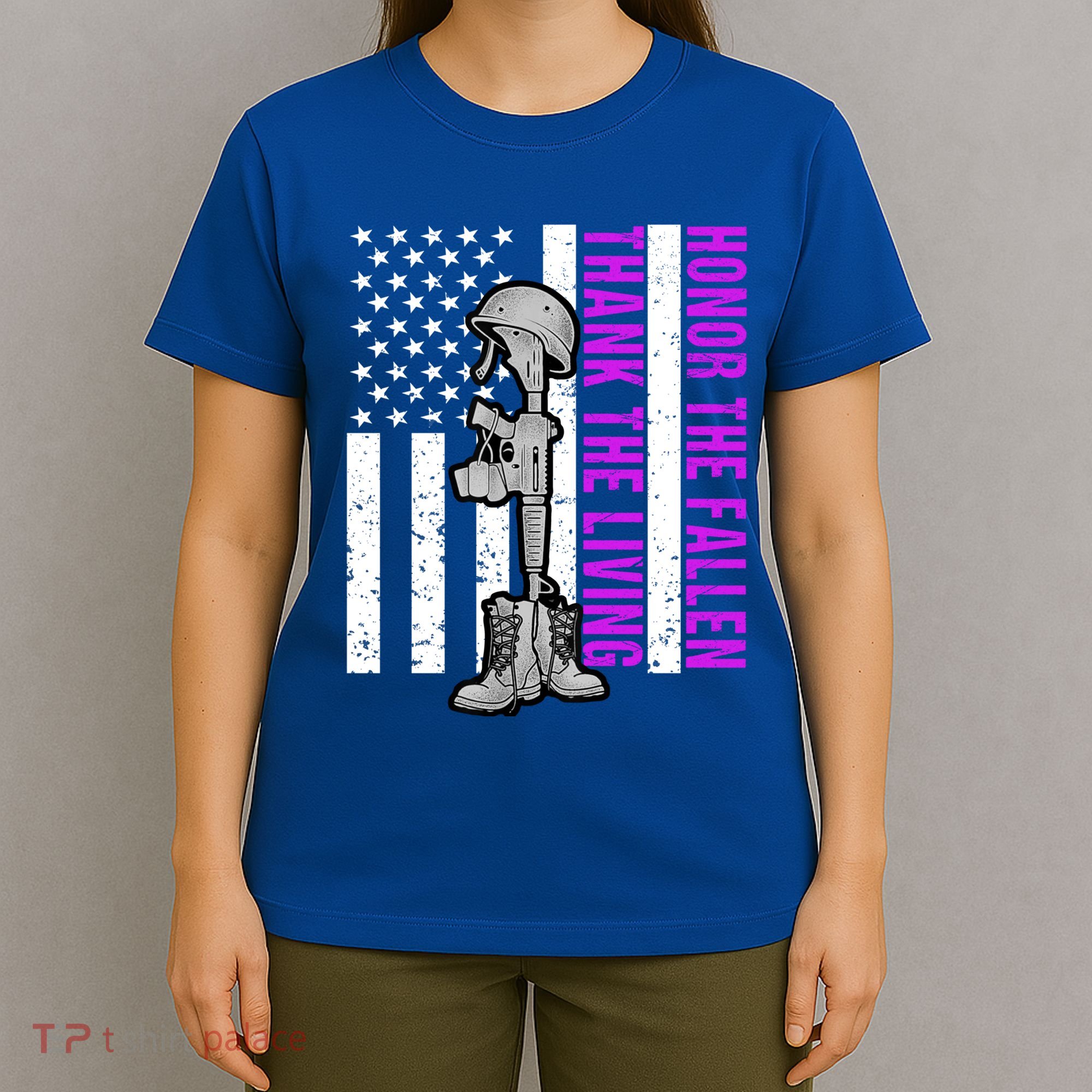 Purple Heart Day Military Honor The Fallen Thank The Living Gift T-Shirt