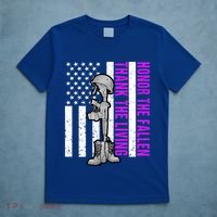 Purple Heart Day Military Honor The Fallen Thank The Living Gift T-Shirt thumb 5