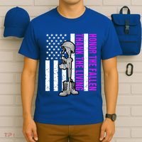 Purple Heart Day Military Honor The Fallen Thank The Living Gift T-Shirt thumb 6