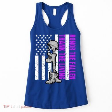 Purple Heart Day Military Honor The Fallen Thank The Living Gift Women's Tank Top
