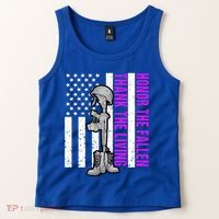Purple Heart Day Military Honor The Fallen Thank The Living Gift Tank Top thumb 2