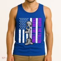 Purple Heart Day Military Honor The Fallen Thank The Living Gift Tank Top thumb 3