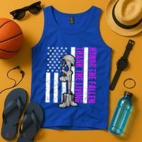 Purple Heart Day Military Honor The Fallen Thank The Living Gift Tank Top thumb 4