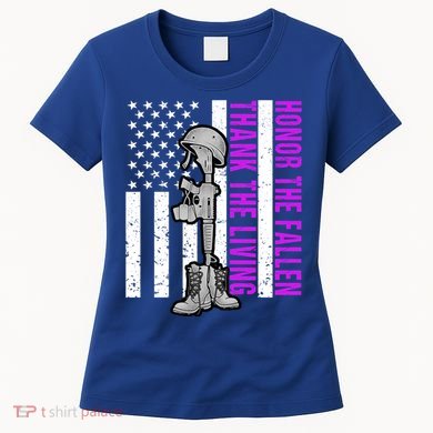 Purple Heart Day Military Honor The Fallen Thank The Living Gift Women's T-Shirt
