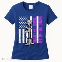 Purple Heart Day Military Honor The Fallen Thank The Living Gift Women's T-Shirt thumb 0