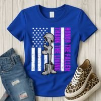 Purple Heart Day Military Honor The Fallen Thank The Living Gift Women's T-Shirt thumb 3