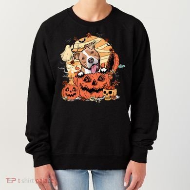 Pitbull Halloween Dog Pumpkin Cute Women's Sweatshirt