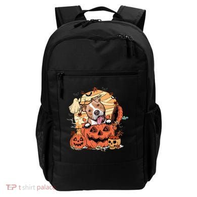 Pitbull Halloween Dog Pumpkin Cute Backpack