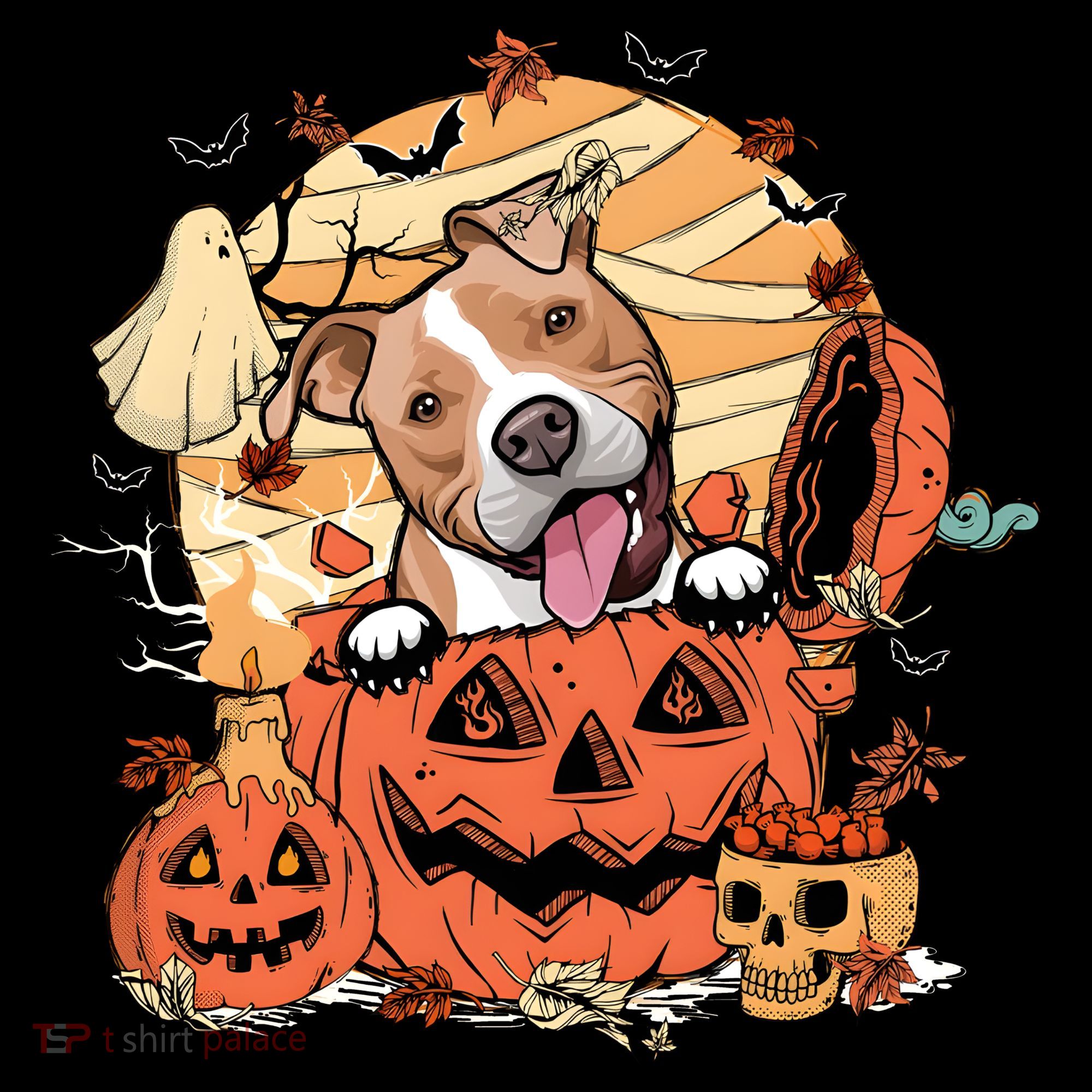 Pitbull Halloween Dog Pumpkin Cute Coaster