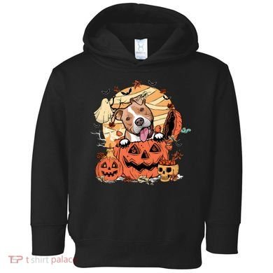 Pitbull Halloween Dog Pumpkin Cute Toddler Hoodie