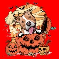 Pitbull Halloween Dog Pumpkin Cute Santa Hat thumb 1