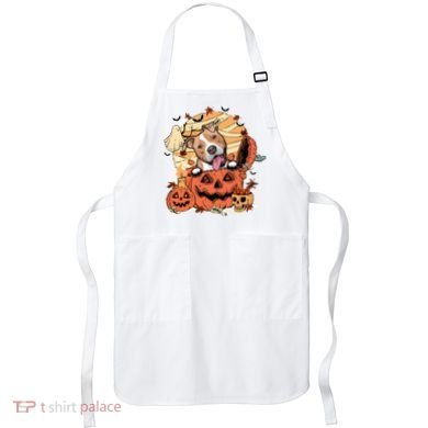 Pitbull Halloween Dog Pumpkin Cute Apron