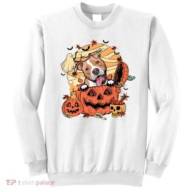 Pitbull Halloween Dog Pumpkin Cute Sweatshirt