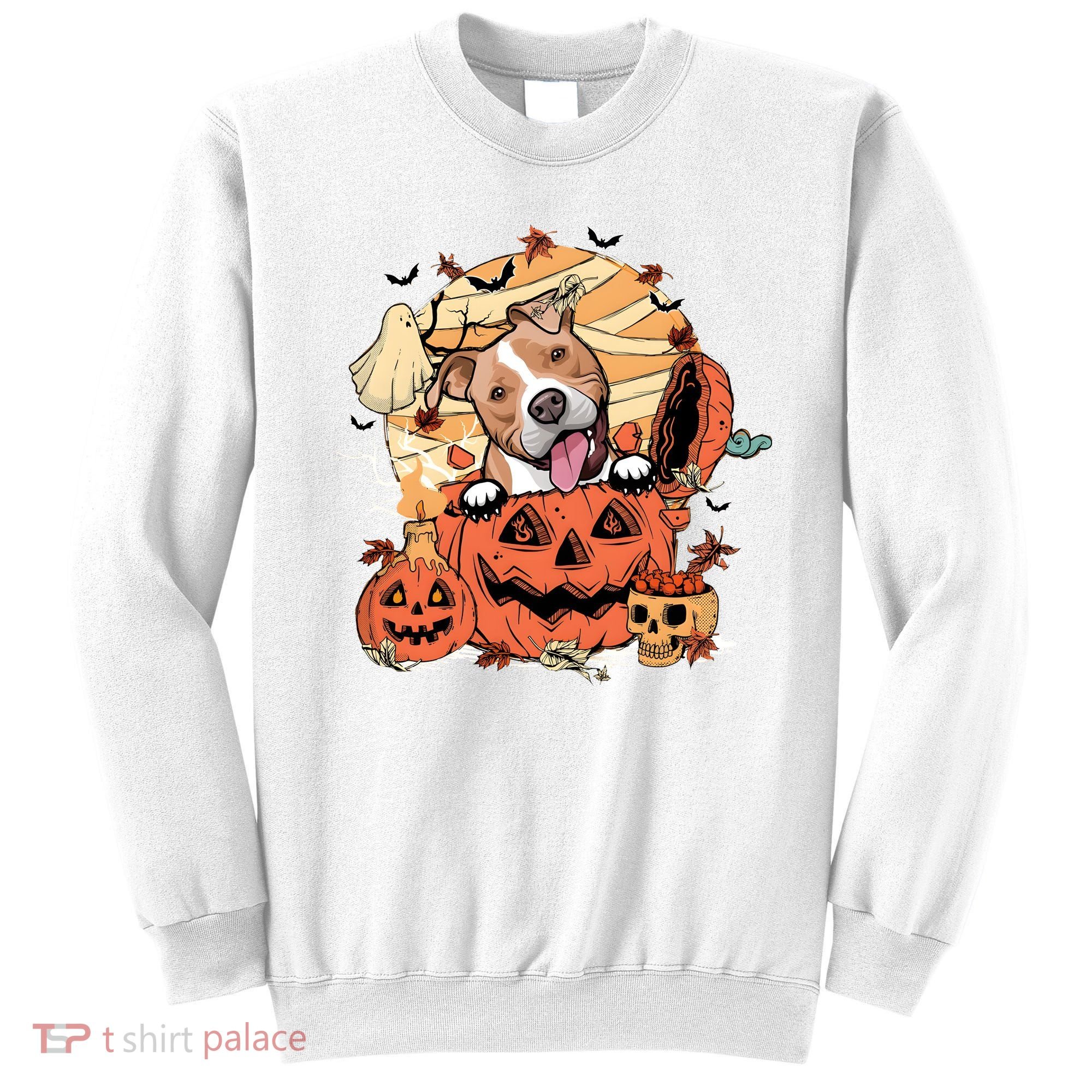 Pitbull Halloween Dog Pumpkin Cute Sweatshirt