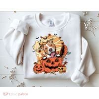 Pitbull Halloween Dog Pumpkin Cute Sweatshirt thumb 2
