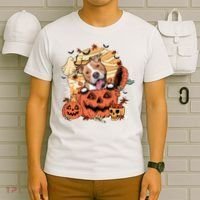 Pitbull Halloween Dog Pumpkin Cute T-Shirt thumb 6