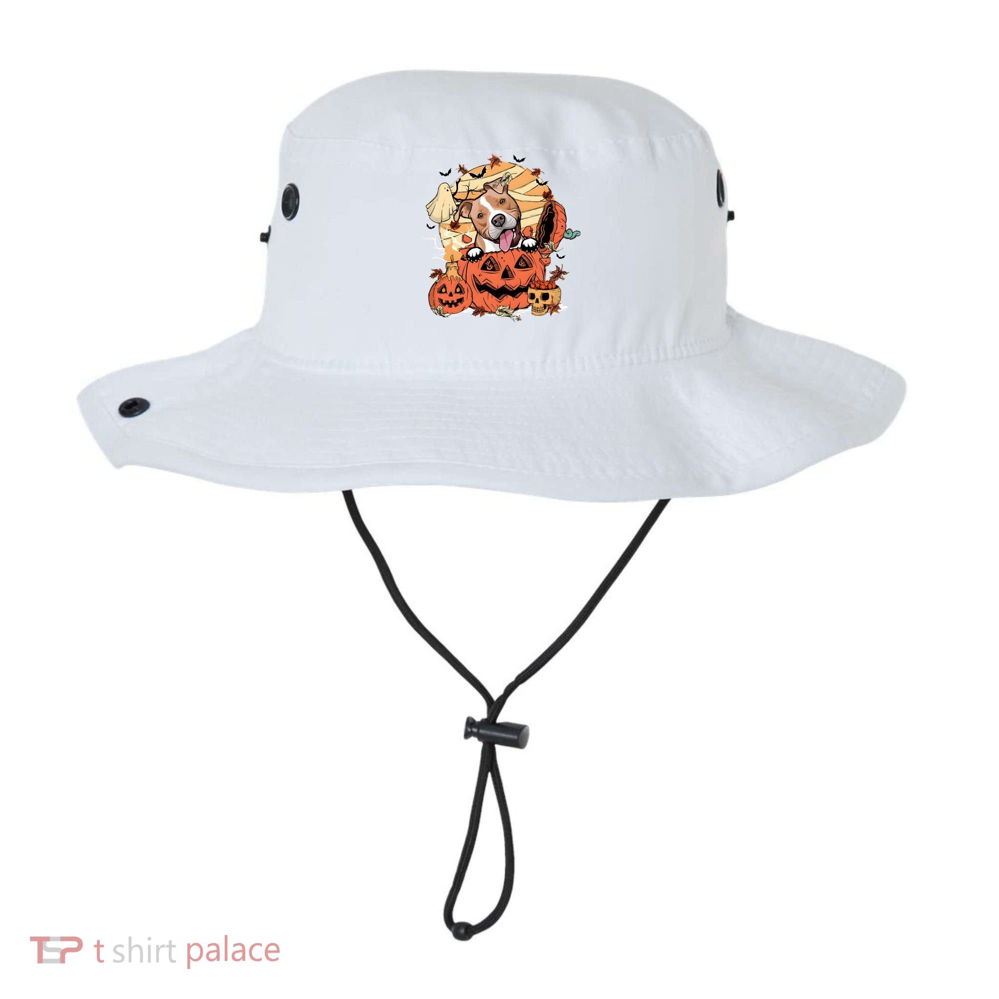 Pitbull Halloween Dog Pumpkin Cute Bucket Hat