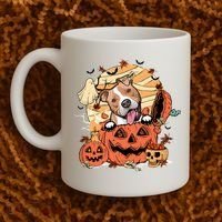 Pitbull Halloween Dog Pumpkin Cute Coffee Mug thumb 2