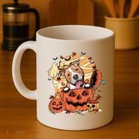Pitbull Halloween Dog Pumpkin Cute Coffee Mug thumb 4