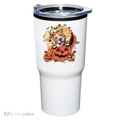 Pitbull Halloween Dog Pumpkin Cute Tumbler