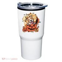 Pitbull Halloween Dog Pumpkin Cute Tumbler thumb 0