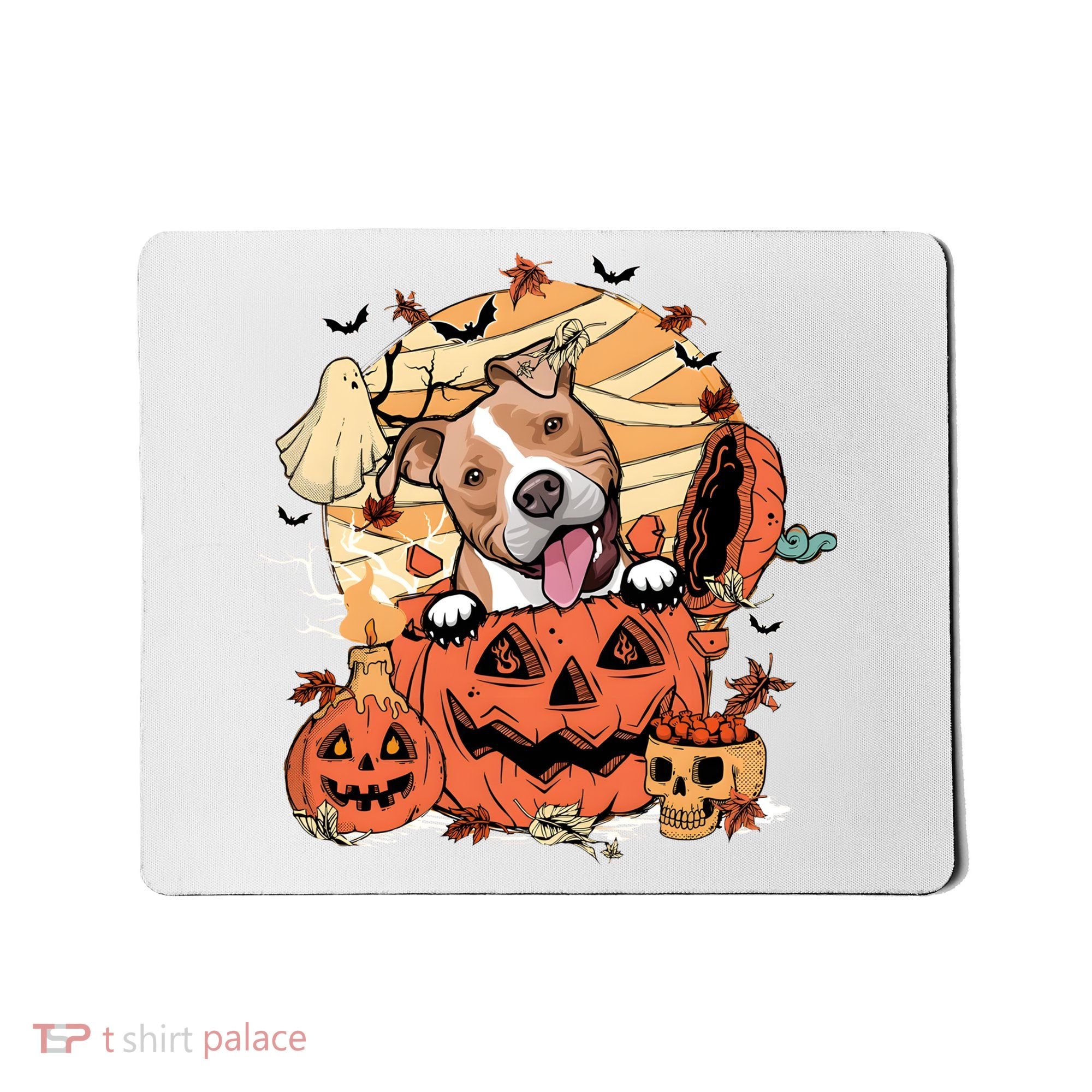 Pitbull Halloween Dog Pumpkin Cute Mousepad