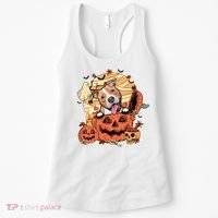 Pitbull Halloween Dog Pumpkin Cute Women's Tank Top thumb 0