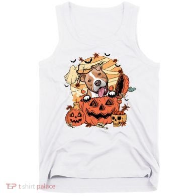 Pitbull Halloween Dog Pumpkin Cute Tank Top