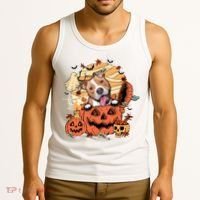 Pitbull Halloween Dog Pumpkin Cute Tank Top thumb 3