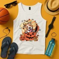 Pitbull Halloween Dog Pumpkin Cute Tank Top thumb 4