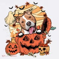 Pitbull Halloween Dog Pumpkin Cute Toddler T-Shirt thumb 4