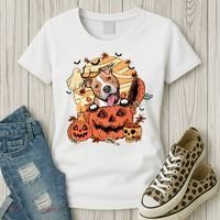 Pitbull Halloween Dog Pumpkin Cute Women's T-Shirt thumb 3