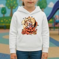 Pitbull Halloween Dog Pumpkin Cute Kids Hoodie thumb 3