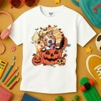Pitbull Halloween Dog Pumpkin Cute Kids T-Shirt thumb 3