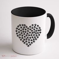Pawprint Heart Dog Lover Coffee Mug thumb 1