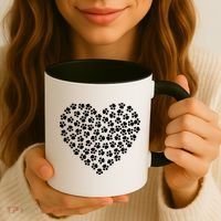 Pawprint Heart Dog Lover Coffee Mug thumb 3