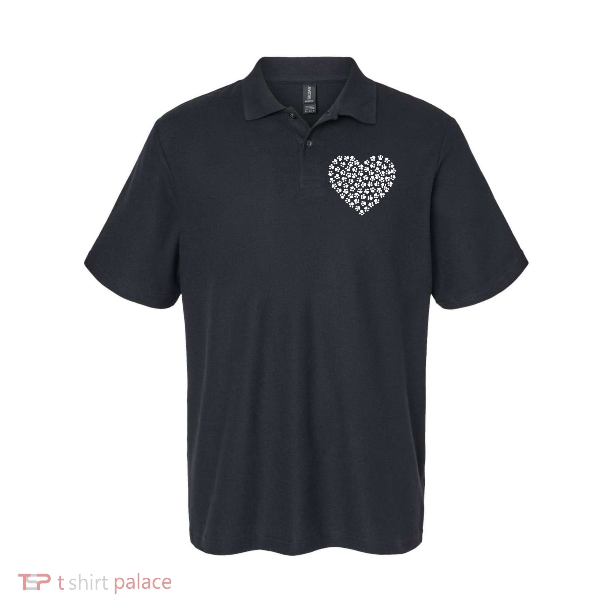 Pawprint Heart Dog Lover Polo