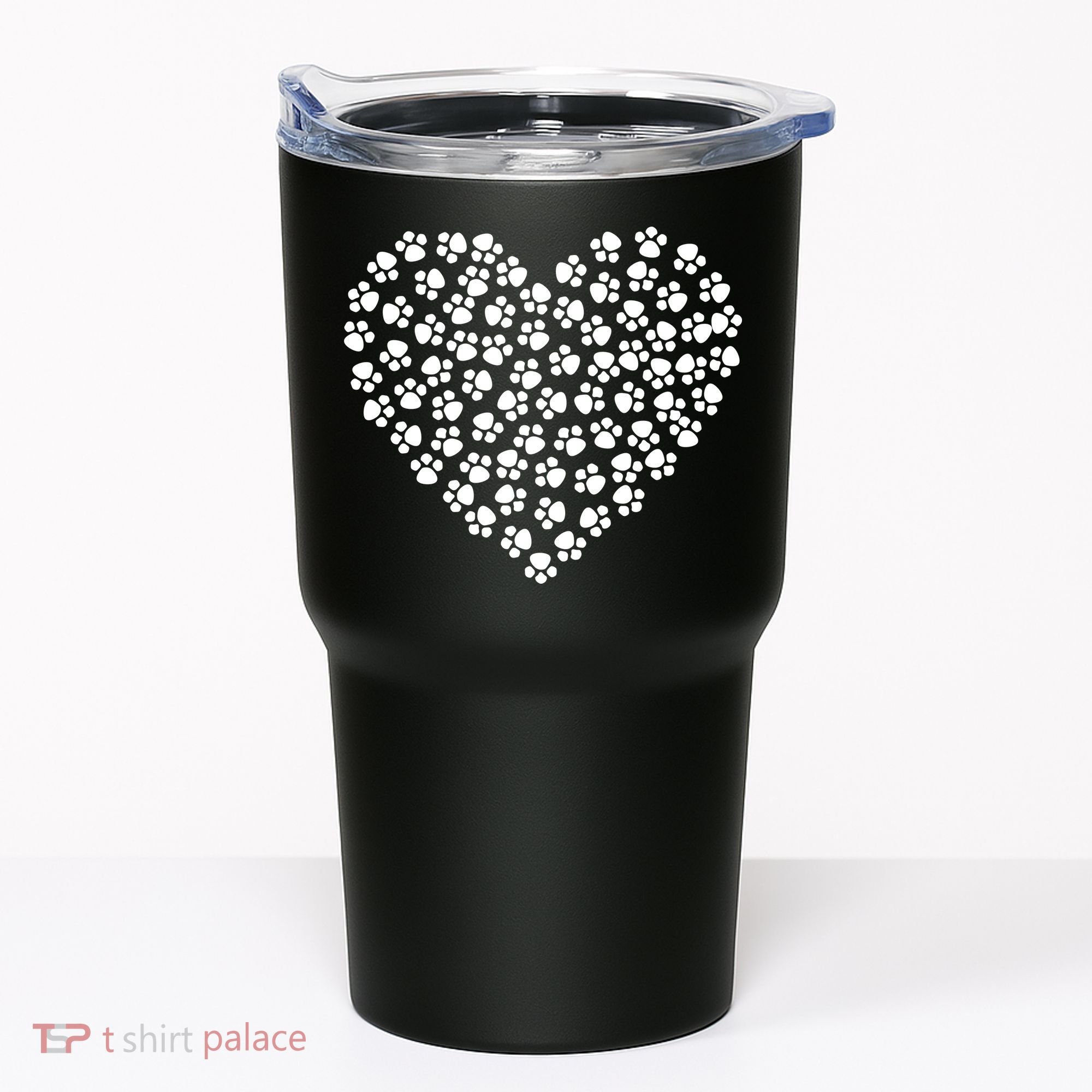 Pawprint Heart Dog Lover Tumbler