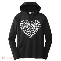 Pawprint Heart Dog Lover Performance Fleece Hoodie thumb 0